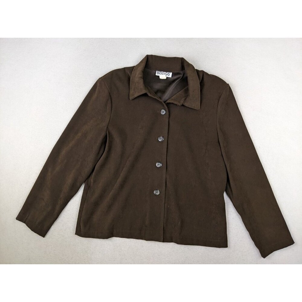 BRIGGS - WOMEN'S BROWN SOFT MICROFIBER JACKET - SIZE L